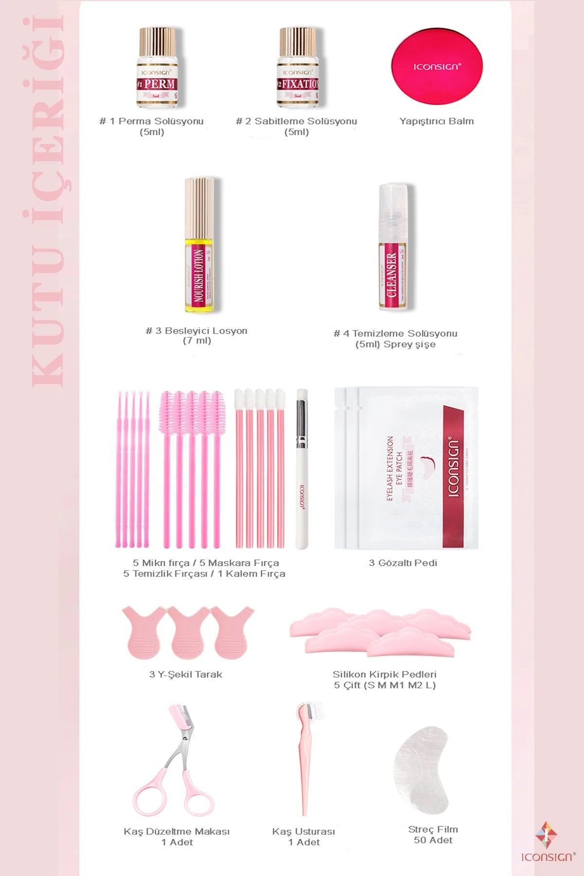 ICONSIGN® 2in1 Lash Lift-Kirpik Lifting Kaş Laminasyon Set(Balsam Yapıştırıcılı) - Ürün görseli 3