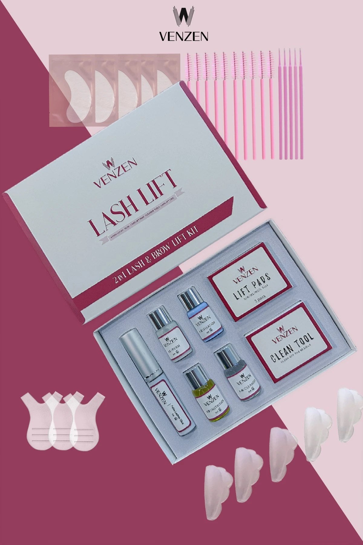 Venzen® 2 in 1 Lash Lift, Kirpik Lifting ve Kaş Laminasyon seti (Tam Set) - Ürün görseli 5