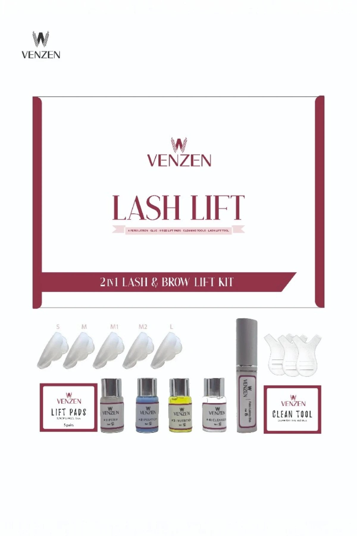 Venzen® 2 in 1 Lash Lift, Kirpik Lifting ve Kaş Laminasyon seti (Std Set) - Ürün görseli 1