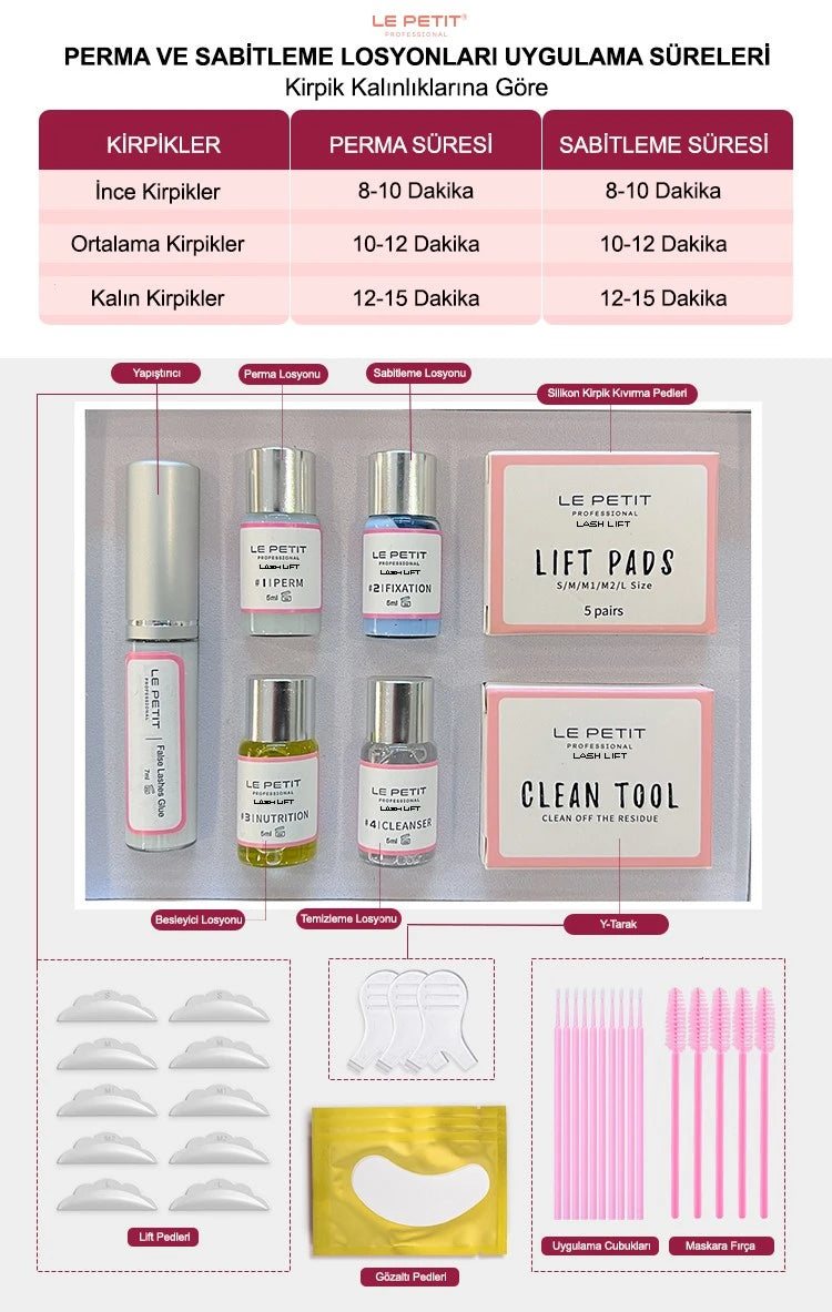 LE PETIT® Lash Lift, Kirpik Lifting, Kirpik Perma Seti (Tam) - Ürün görseli 2