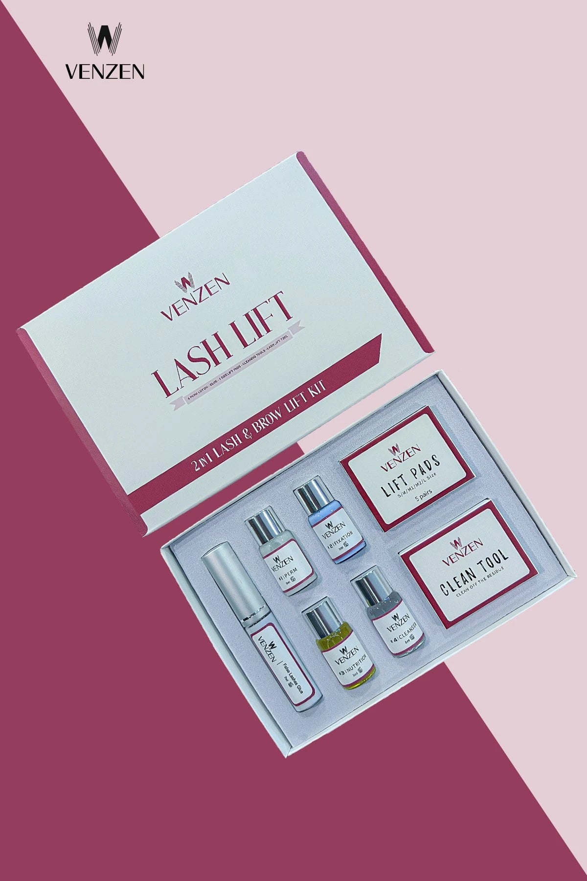 Venzen® 2 in 1 Lash Lift, Kirpik Lifting ve Kaş Laminasyon seti (Full Set) - Ürün görseli 2