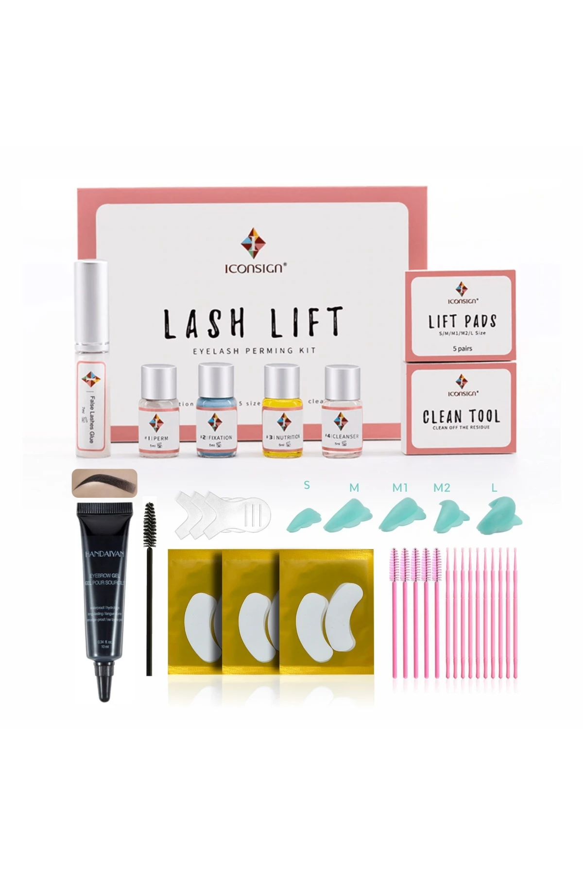 ICONSIGN® Lash Lift, Kirpik Lifting, Kirpik Perma Seti ve Jel Kaş Boya Siyah