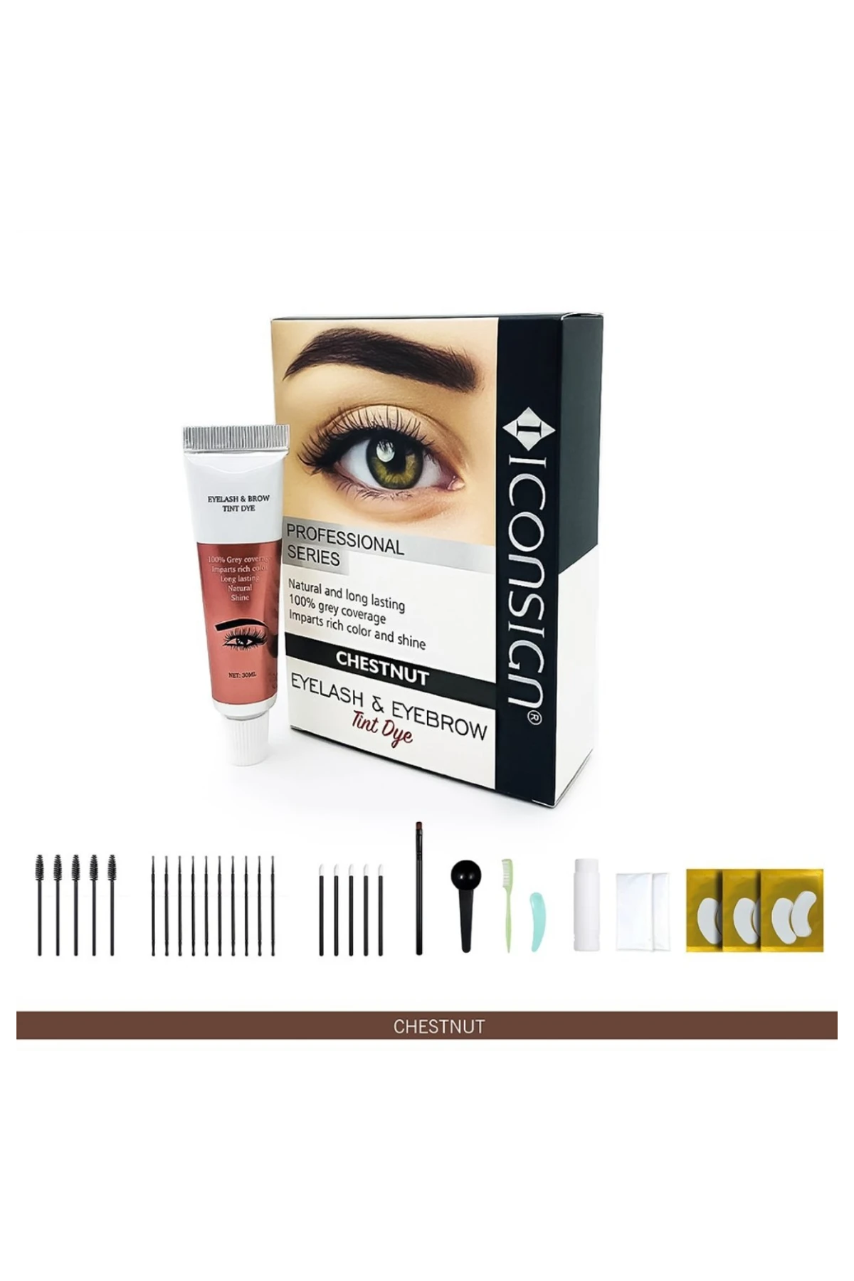 iconsign® Kaş & Kirpik Boyama Seti (30ml)-Kestane(Chestnut)