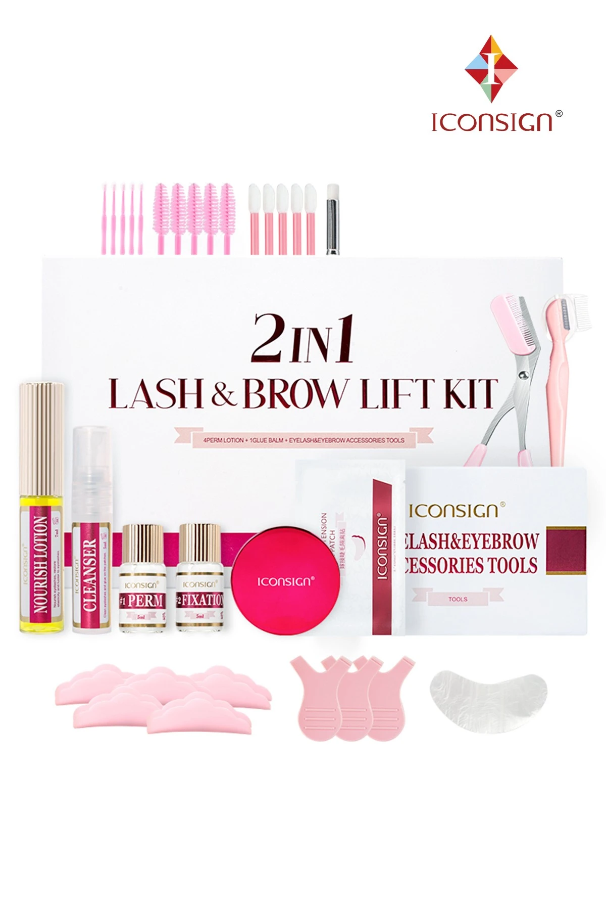 ICONSIGN® 2in1 Lash Lift-Kirpik Lifting Kaş Laminasyon Set(Balsam Yapıştırıcılı)