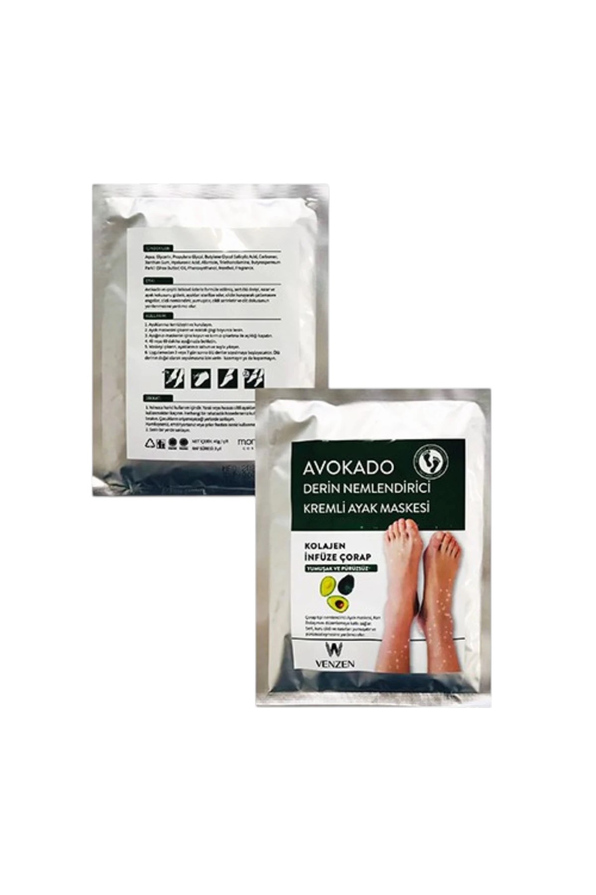 Venzen® Avokado Özlü Kolajen Ayak Maskesi