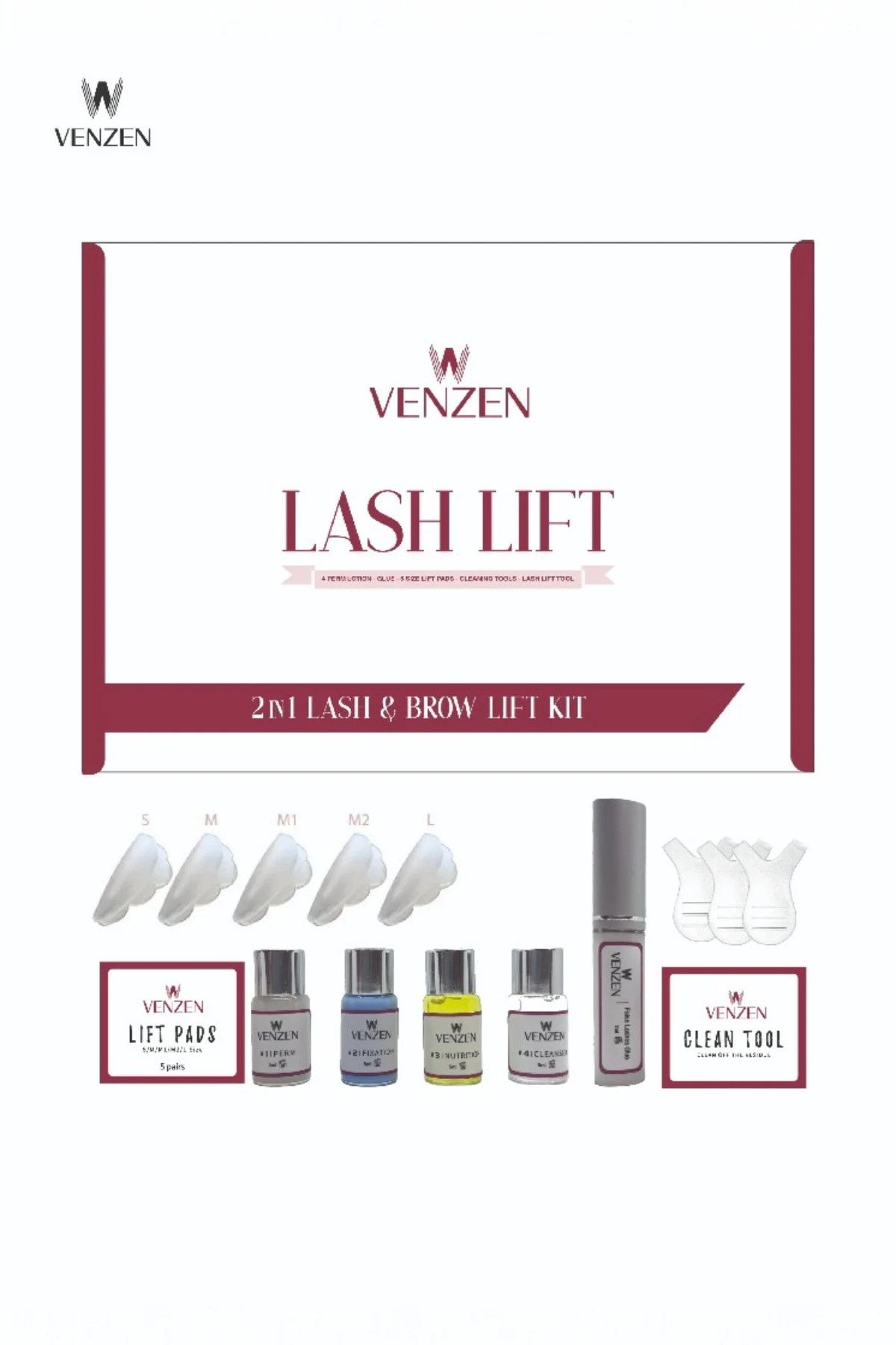 Venzen® 2 in 1 Lash Lift, Kirpik Lifting ve Kaş Laminasyon seti (Std Set)