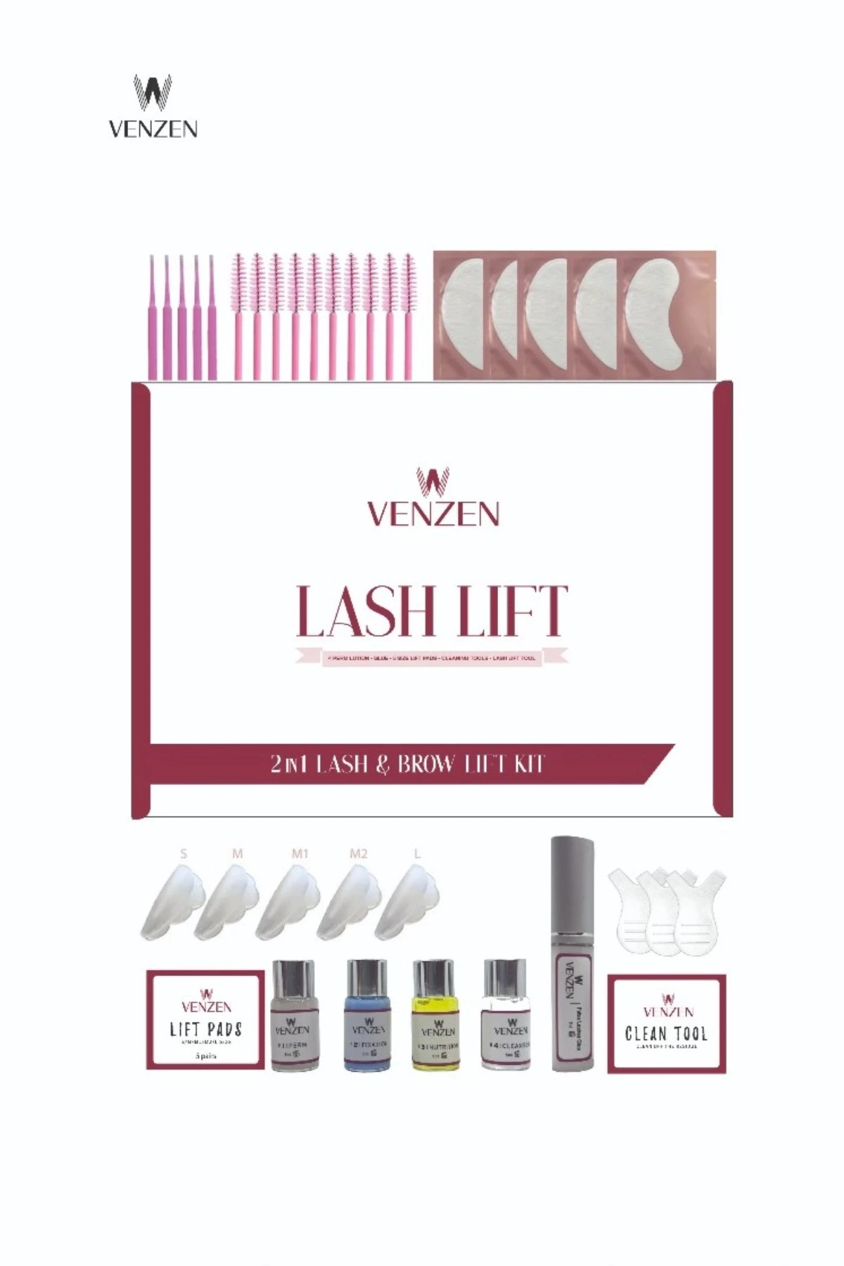 Venzen® 2 in 1 Lash Lift, Kirpik Lifting ve Kaş Laminasyon seti (Tam Set)